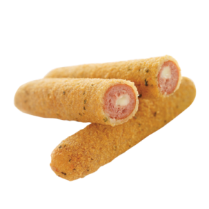 KQF005 Crumbed Bacon & Cheese Sausage 3kg 27 units