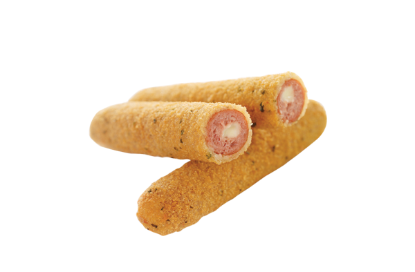 KQF005 Crumbed Bacon & Cheese Sausage 3kg 27 units